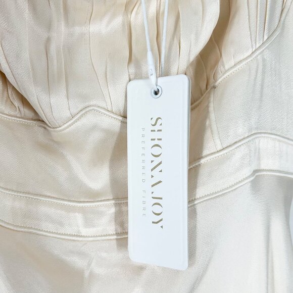 NWT Shona Joy La Lune Corded Ruched Maxi Dress in Cream - Picture 7 of 11